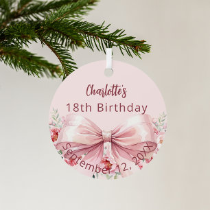 Rosa Bugflorchen Geburtstag Ornament Aus Metall