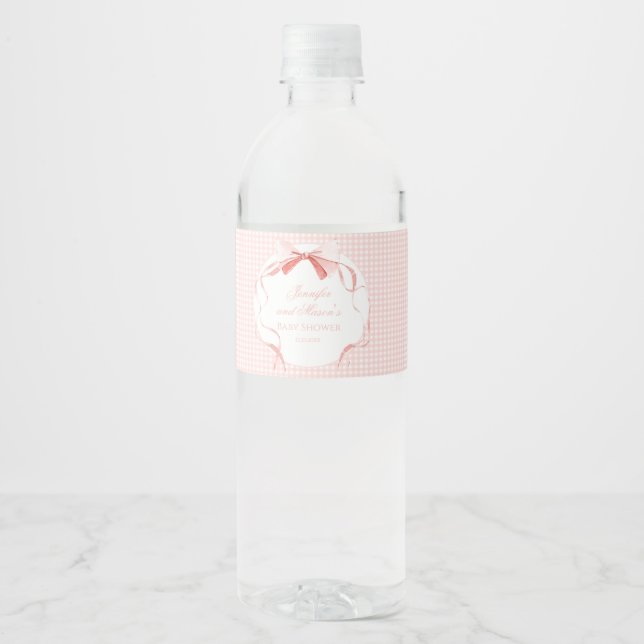 Rosa Buggingge Baby Duschwasser Flasche Wasserflaschenetikett (Vorderseite)
