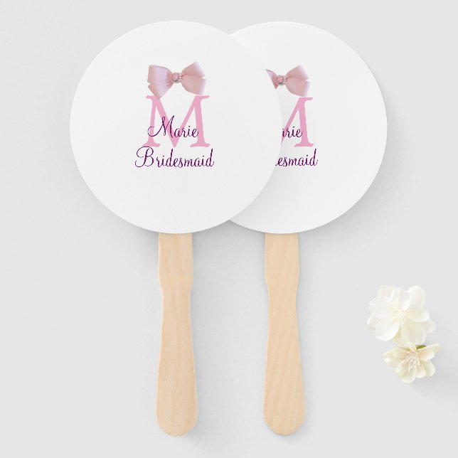 Rosa Bugmongramm Braun modern mädchenhaft rustikal Fächer (Vorne und Hinten)