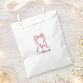 Rosa Bugmongramm Braun modern mädchenhaft rustikal Geschenktütchen