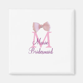 Rosa Bugmongramm Braun modern mädchenhaft rustikal Magnet