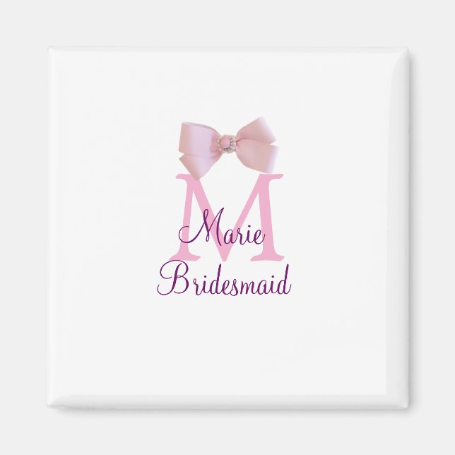 Rosa Bugmongramm Braun modern mädchenhaft rustikal Magnet (Vorne)