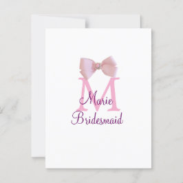 Rosa Bugmongramm Braun modern mädchenhaft rustikal Postkarte