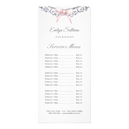 Rosa Bugpreisliste für den Silber-Glitzer Werbekarte