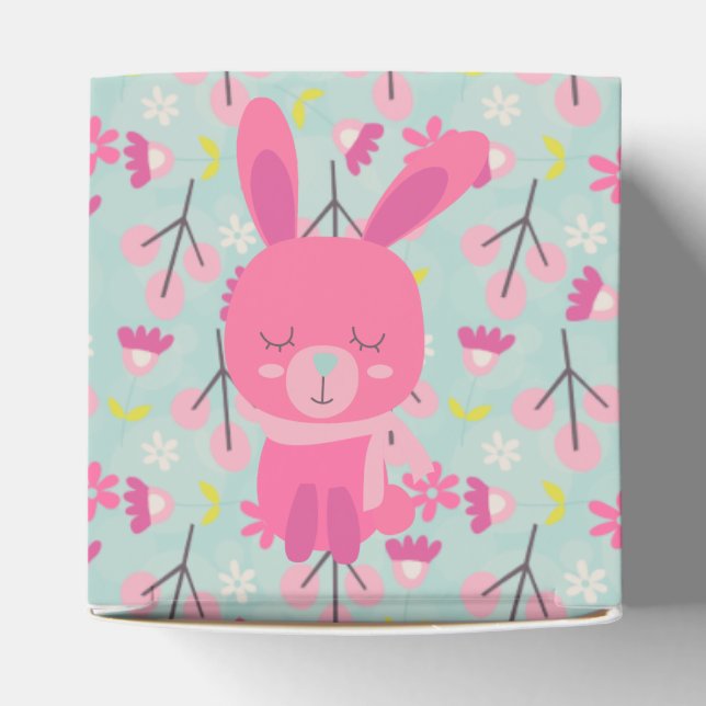 Rosa Bunnies und Blume Geschenkschachtel (Oben)