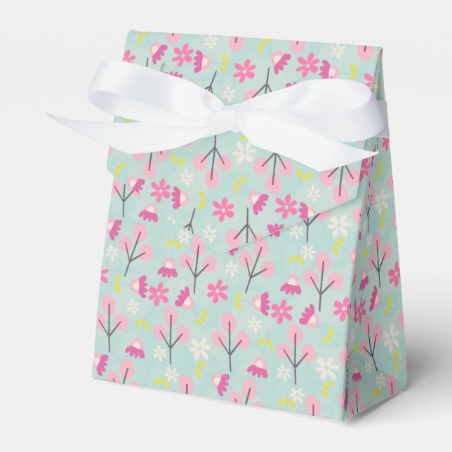 Rosa Bunnies und Blume Geschenkschachtel (Vorderseite)