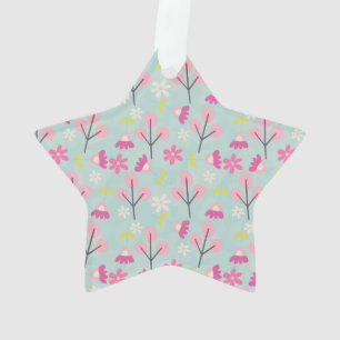 Rosa Bunnies und Blume Ornament