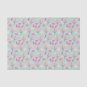 Rosa Bunnies und Blume Seidenpapier