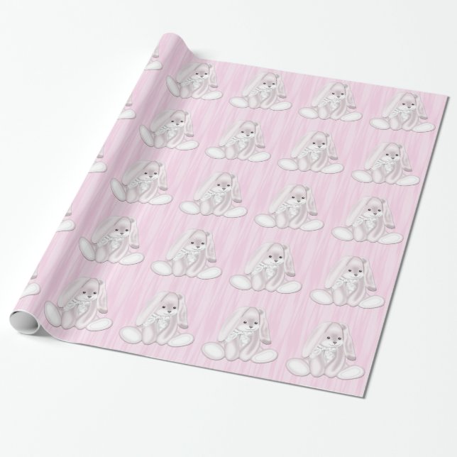 Rosa Bunny Kaninchen Geschenkpapier (Ungerollt)