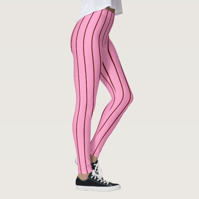 Rosa Burgund Pinstripes 4Ann Leggings (Rechts)