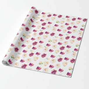 Rosa Burgund Wasserfarbe Geschenkpapier