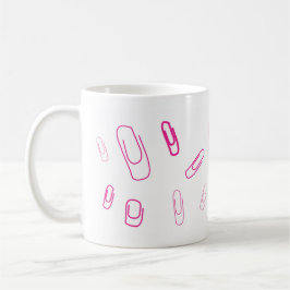 Rosa Büroklammer im Retro-Design  Kaffeetasse