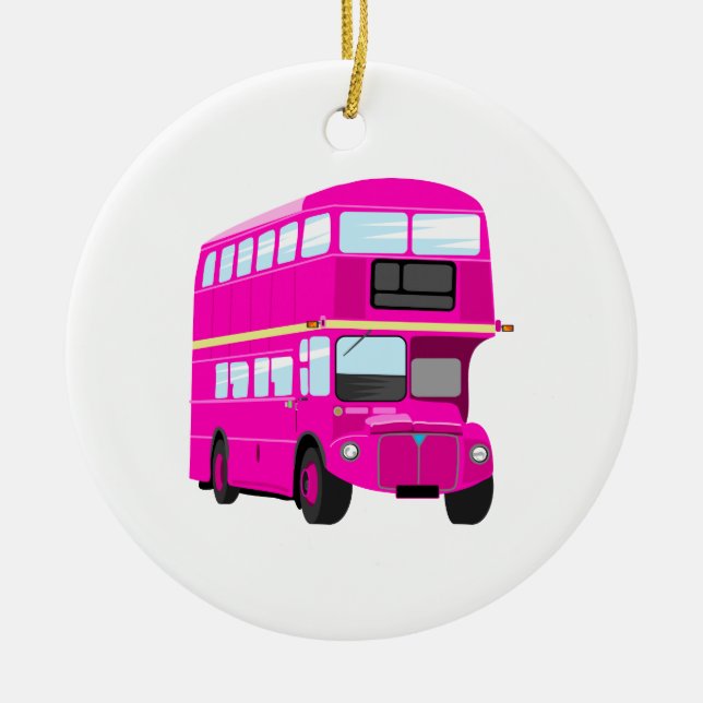Rosa Bus Keramikornament (Vorne)