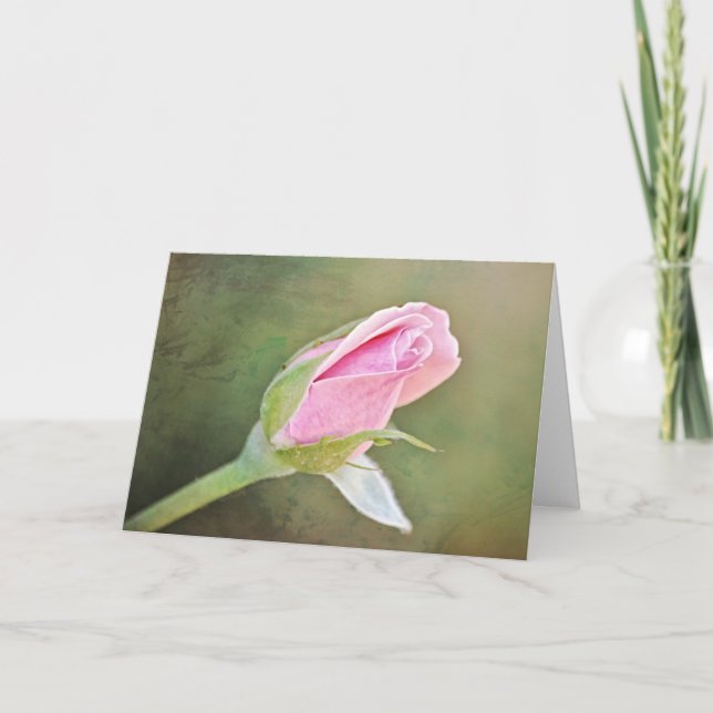 Rosa Buse Art Note Card Karte (Vorderseite)