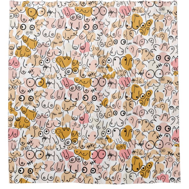 Rosa Bust Duschvorhang (Vorderseite)