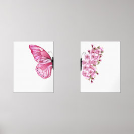 Rosa Butterfly Bilderwand Sets