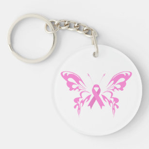 Rosa Butterfly-Brustkrebs  Schlüsselanhänger