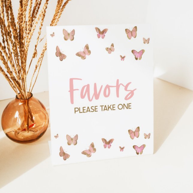 Rosa Butterfly Gastgeschenke Tafelschild Sockelschild (Von Creator hochgeladen)