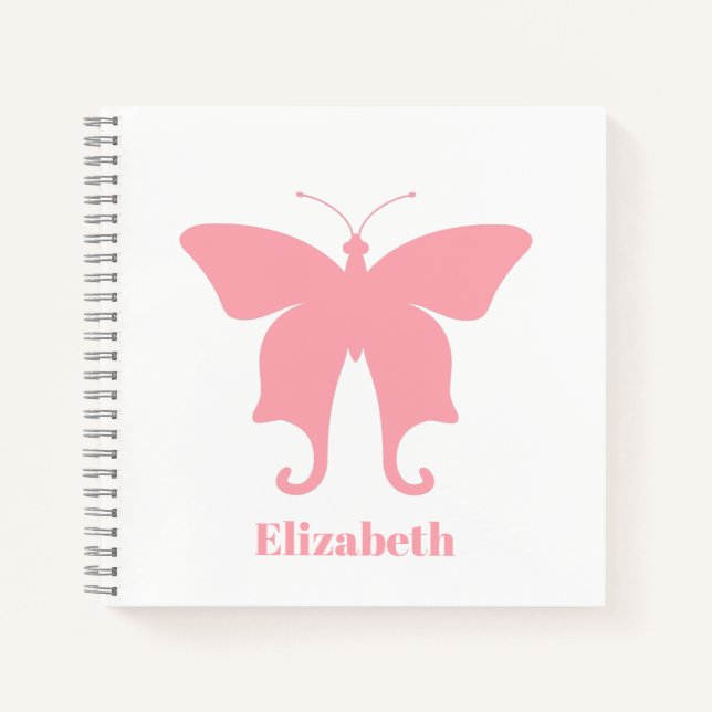 Rosa Butterfly Notizbuch (Vorderseite)