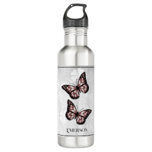 Rosa Butterfly Personalisiert Edelstahlflasche