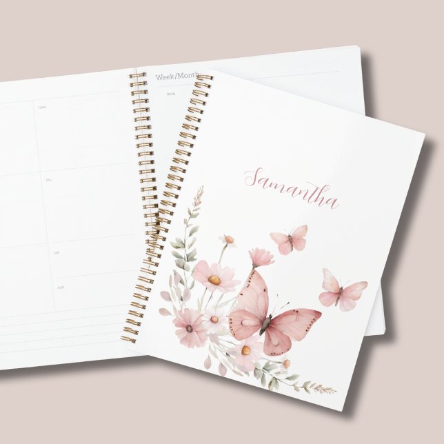 Rosa Butterfly Personalisiert Planer (Von Creator hochgeladen)