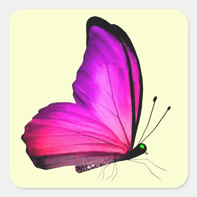 Rosa Butterfly-Umschlag Aufkleber (Vorderseite)