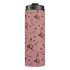 Rosa Button nach oben Thermosbecher