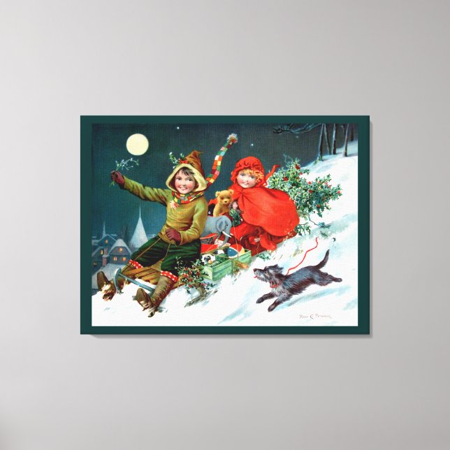 Rosa C. Petherick: Weihnachts-Shopping Leinwanddruck (Vorderseite)