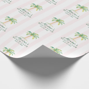 Rosa Cabana-Streifen Palm Beach Club Geschenkpapier