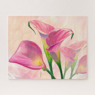 Rosa Calla-Blumen, Acrylmalerei Puzzle