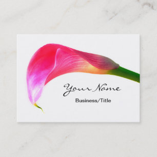 Rosa Calla-Lilie auf Weiß Visitenkarte