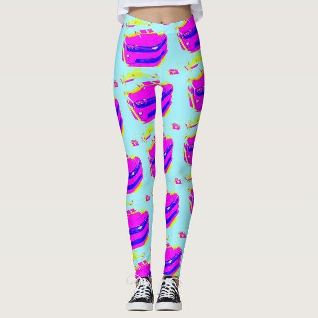 Rosa Camaro ZL1 Leggings (Vorderseite)