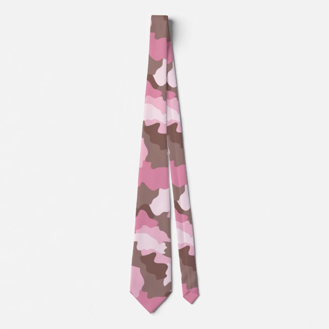 Rosa Camo Tarnmuster Krawatte (Vorderseite)
