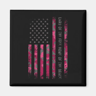 Rosa Camo USA-Flagge Militär-Tarnung abgenutzt Magnet