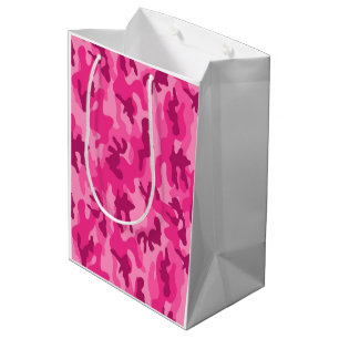 Rosa Camouflage Abenteuer Power Ihr Spaß Mittlere Geschenktüte