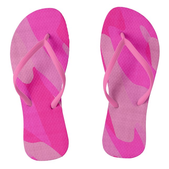 rosa Camouflage abstrakt Flip Flops (Fußbett)