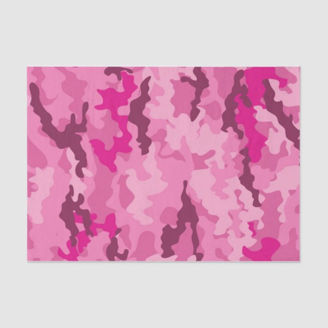 Rosa Camouflage Camouflage Girly Feminine Seidenpapier (Vorderseite)