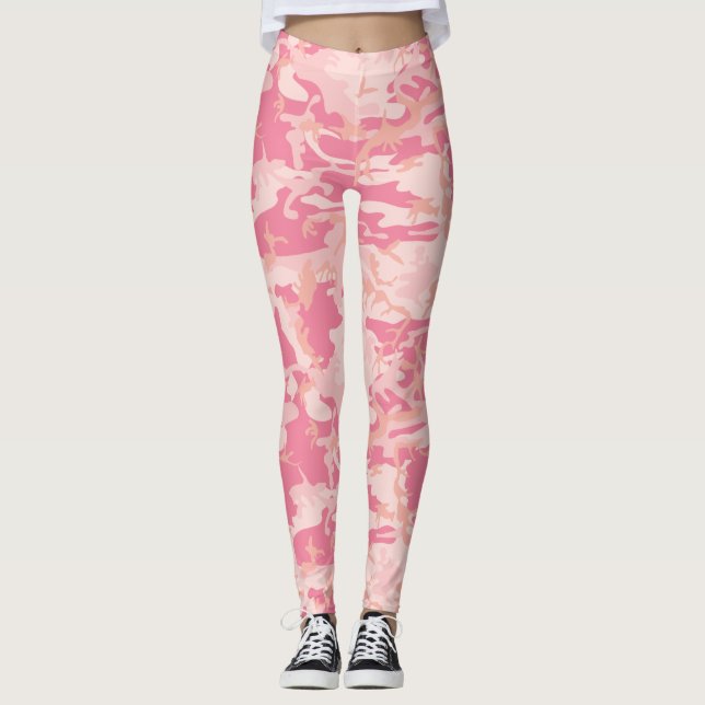 Rosa Camouflage. Camouflage Leggings (Vorderseite)