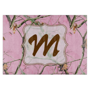 Rosa Camouflage Camouflage Monogram Glasschneidpla Schneidebrett
