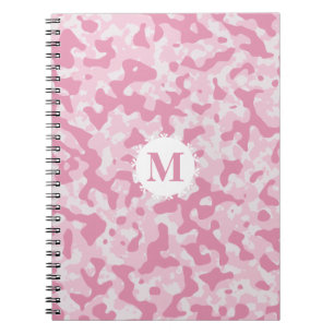 Rosa Camouflage Camouflage Monogramm Initial Notizblock
