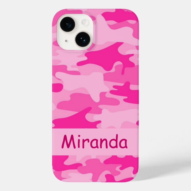 Rosa Camouflage Camouflage Name Personalisiert Case-Mate iPhone Hülle (Rückseite)