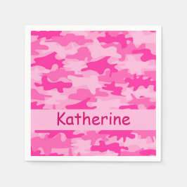 Rosa Camouflage Camouflage Personalisiert Name Par Serviette