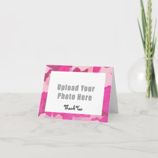Rosa Camouflage danken Ihnen zu kardieren Dankeskarte