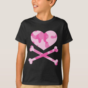 rosa Camouflage des Herzens und der gekreuzten T-Shirt