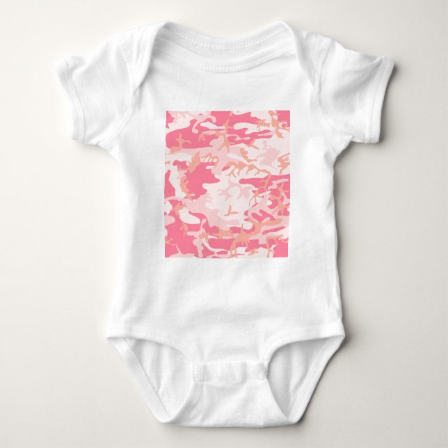 Rosa Camouflage - Girl-Camouflage Baby Strampler (Vorderseite)