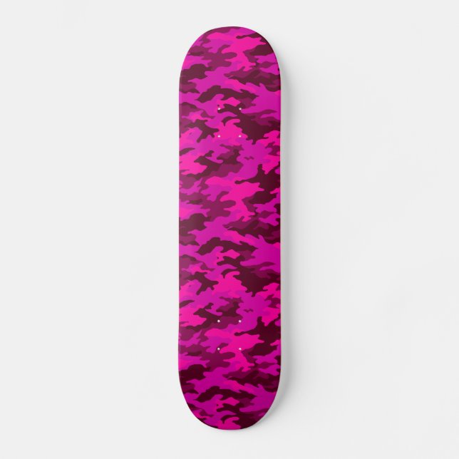 Rosa Camouflage Girls Skateboard (Vorderseite)