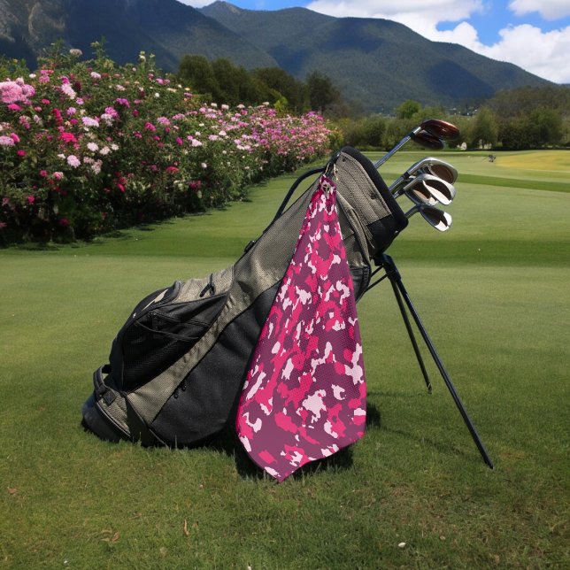 rosa Camouflage Golfhandtuch (golf towel)