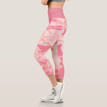 Rosa Camouflage Hoch waisted Capri Leggings
