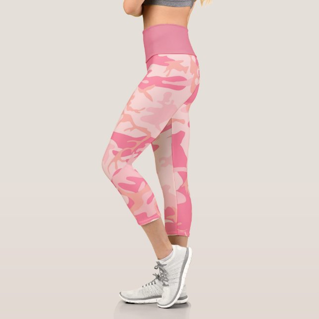 Rosa Camouflage Hoch waisted Capri Leggings (Links)