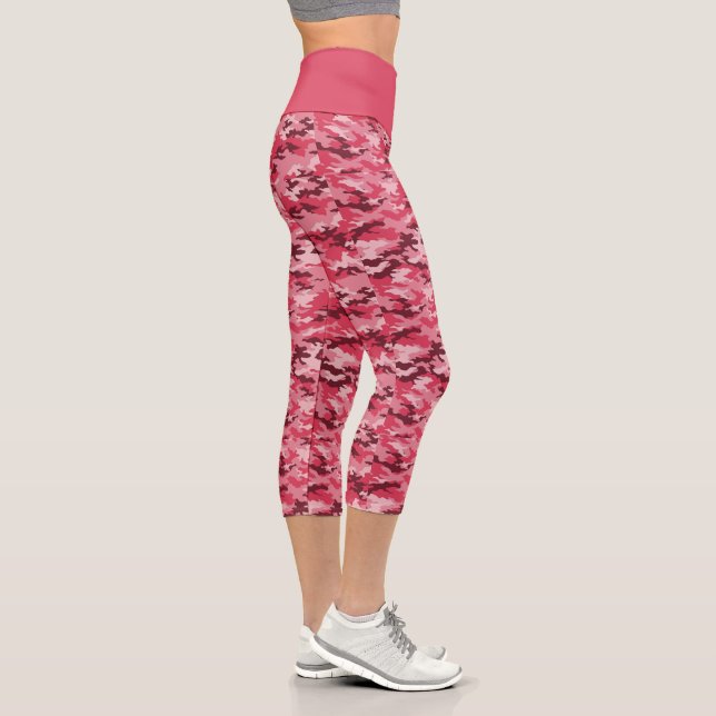 Rosa Camouflage Hochwaisted Capris (Rechts)
